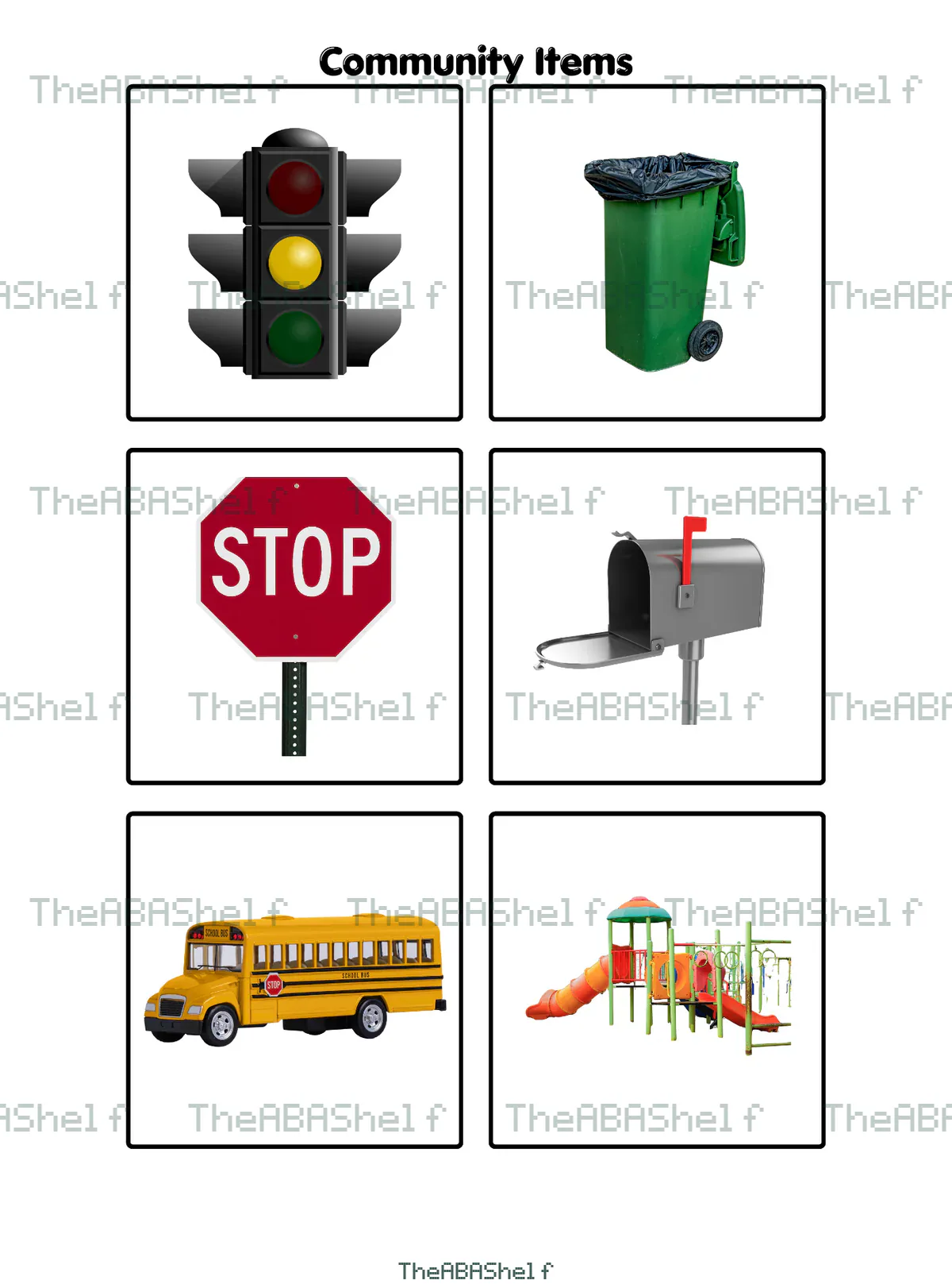 Watermarked preview of Common Objects Picture Cards