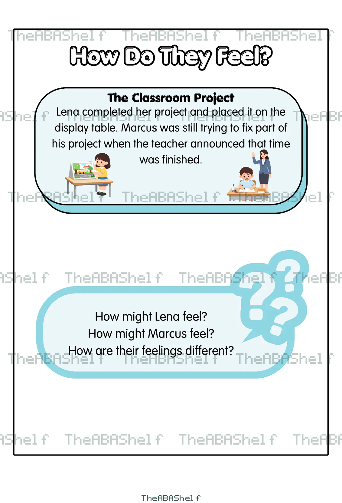 Watermarked preview of Perspective Taking: Comparing Emotions (Written Scenarios)
