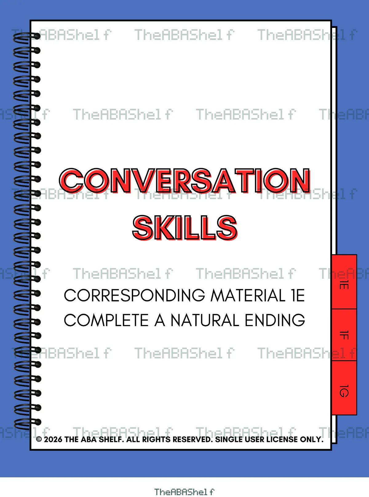 Watermarked preview of Conversation Skills 1E: Complete a Natural Ending