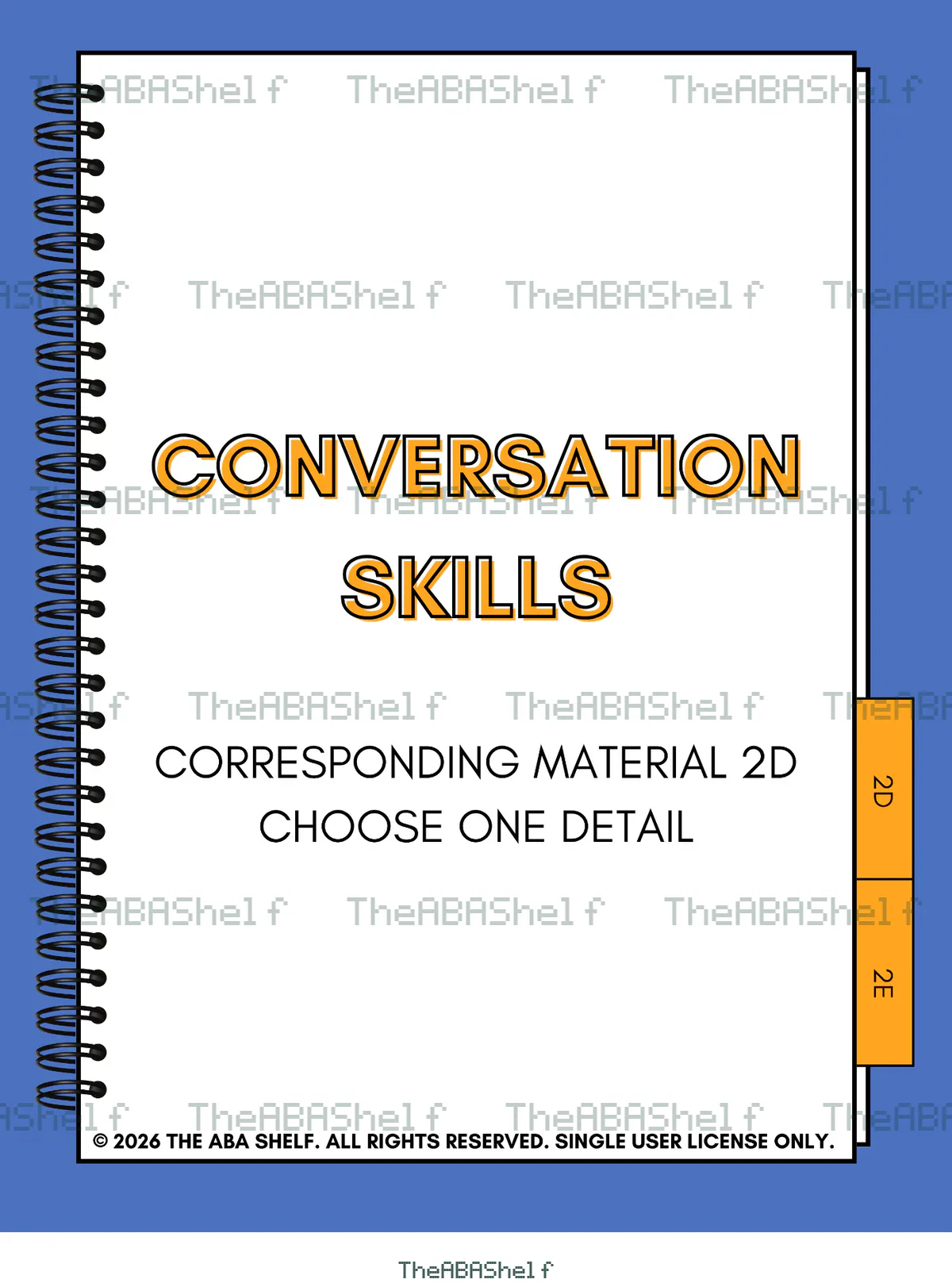 Watermarked preview of Conversation Skills 2D: Choose One Detail