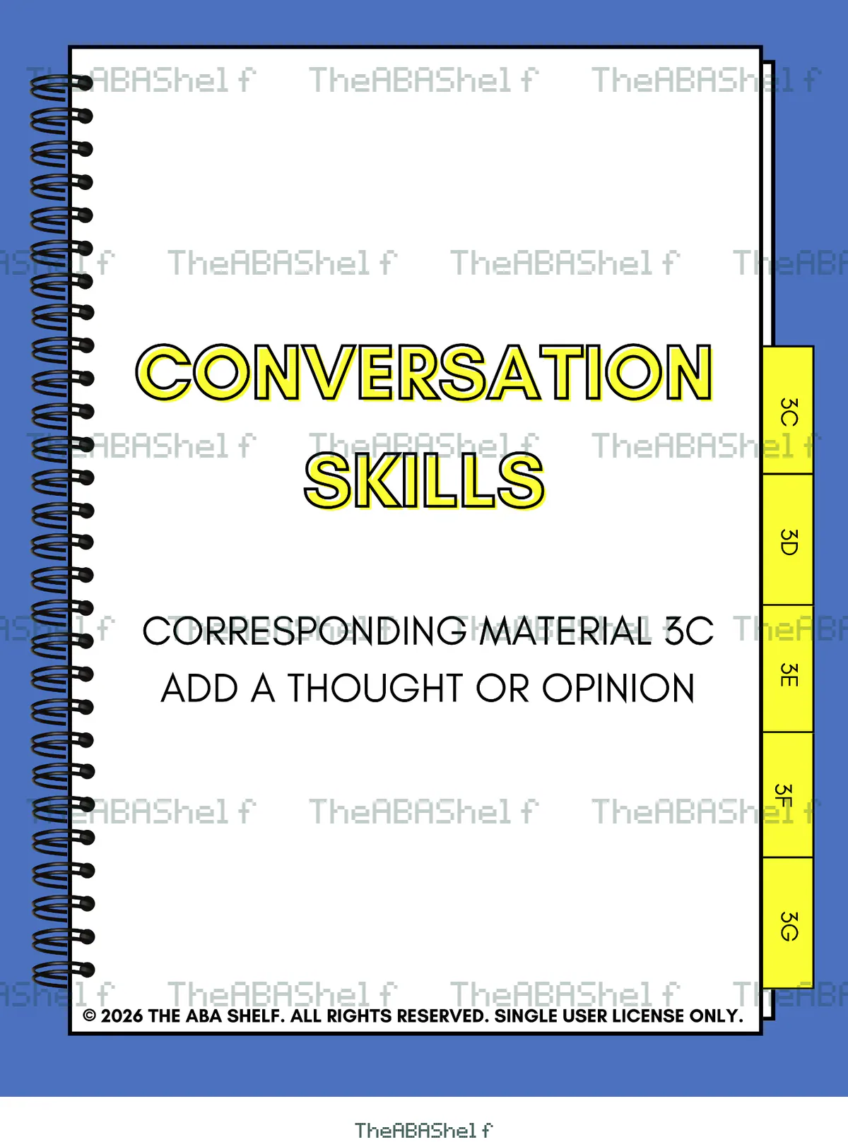 Watermarked preview of Conversation Skills 3C: Add a Thought or Opinion