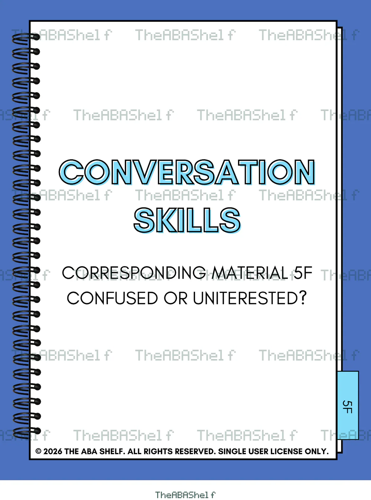 Watermarked preview of Conversation Skills 5F: Confused or Uninterested?