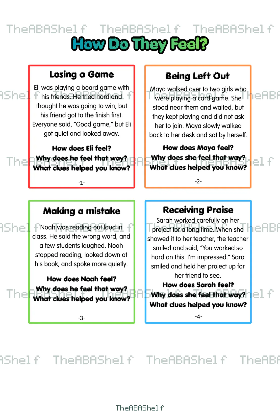 Watermarked preview of Emotion Scenarios: How Does The Person Feel?