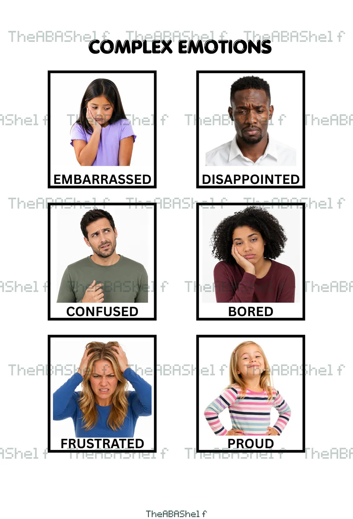 Watermarked preview of Emotions: Complex Picture Cards