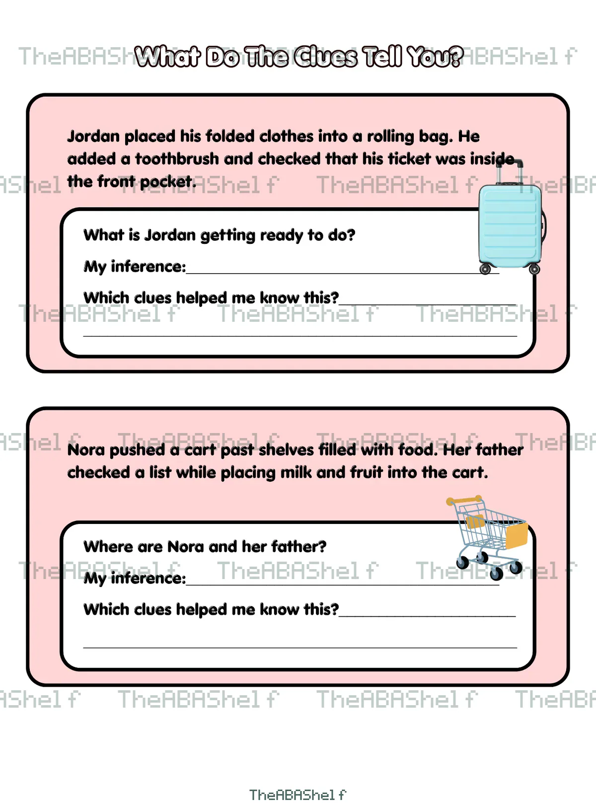 Watermarked preview of Inferencing: Setting/Activity/Person Paragraphs