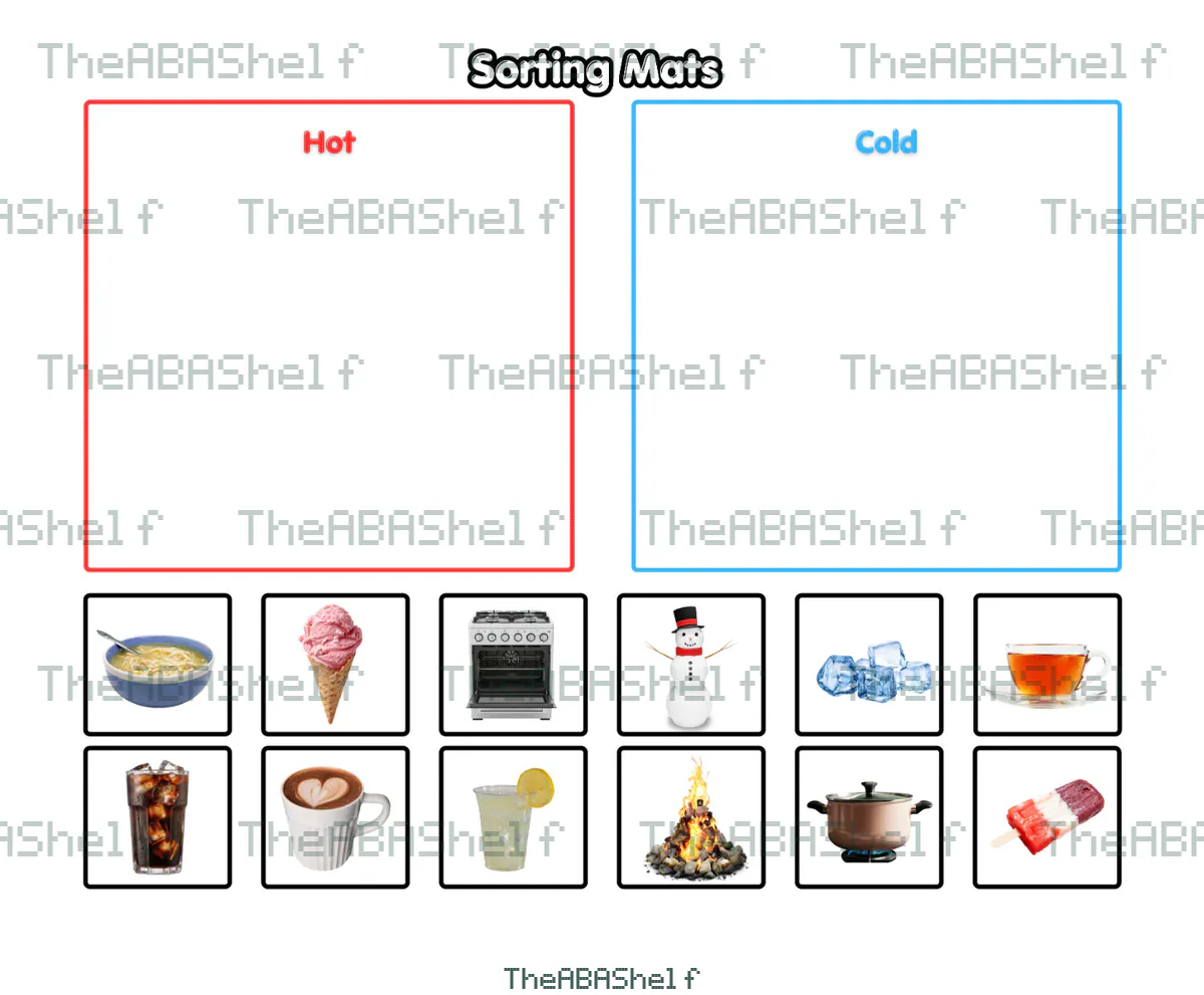 Watermarked preview of Opposites: Sorting Mats