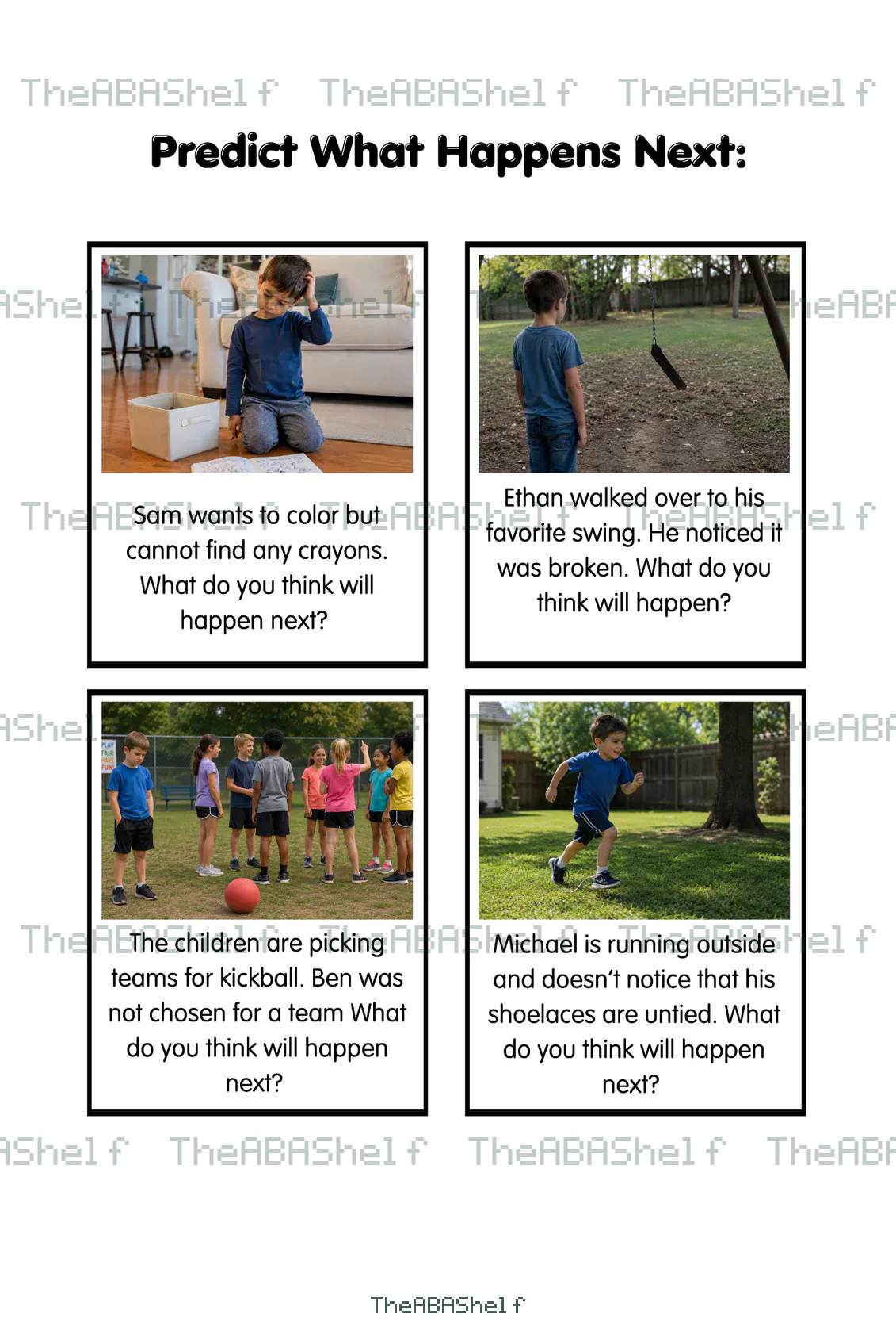 Watermarked preview of Prediction Cards: Scenarios with Pictures
