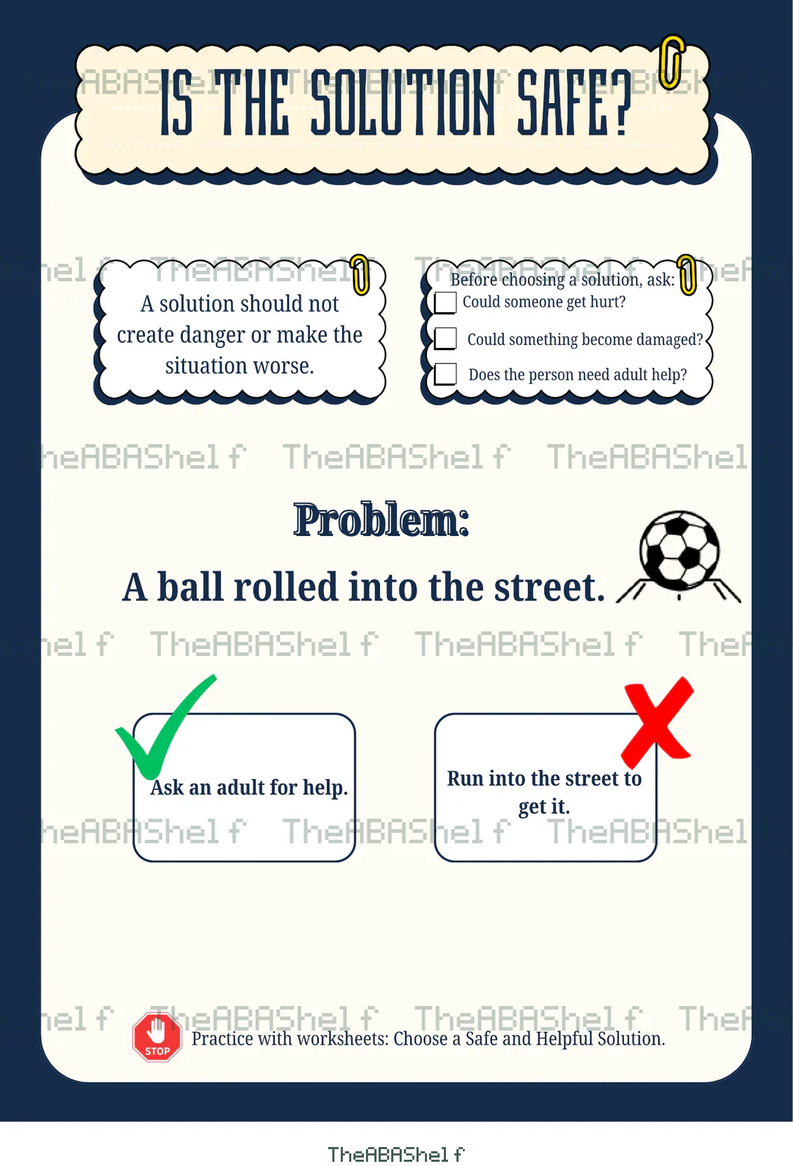 Watermarked preview of Problem Solving: Choose a Safe and Helpful Solution