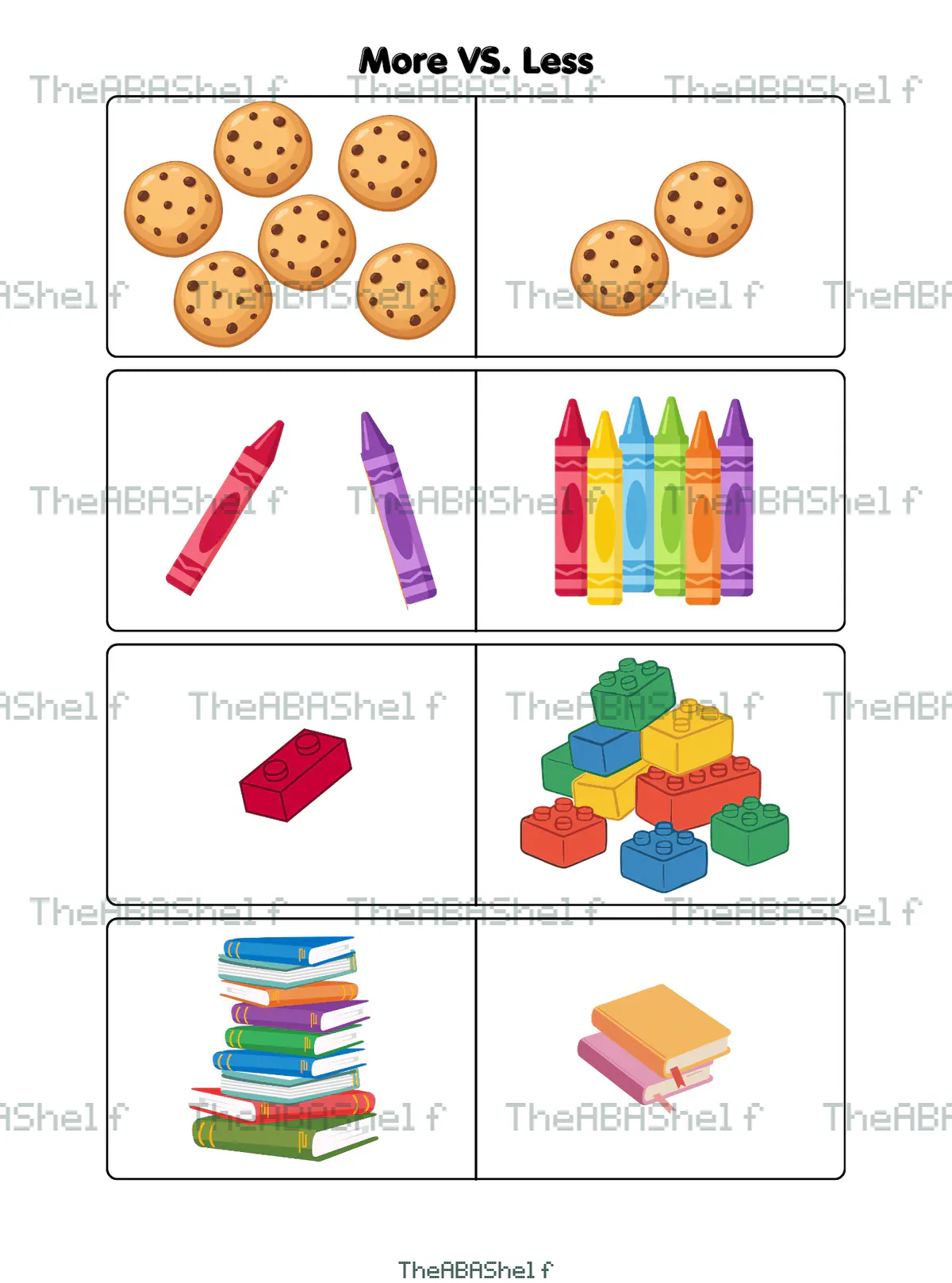 Watermarked preview of Quantity Concepts: More vs Less
